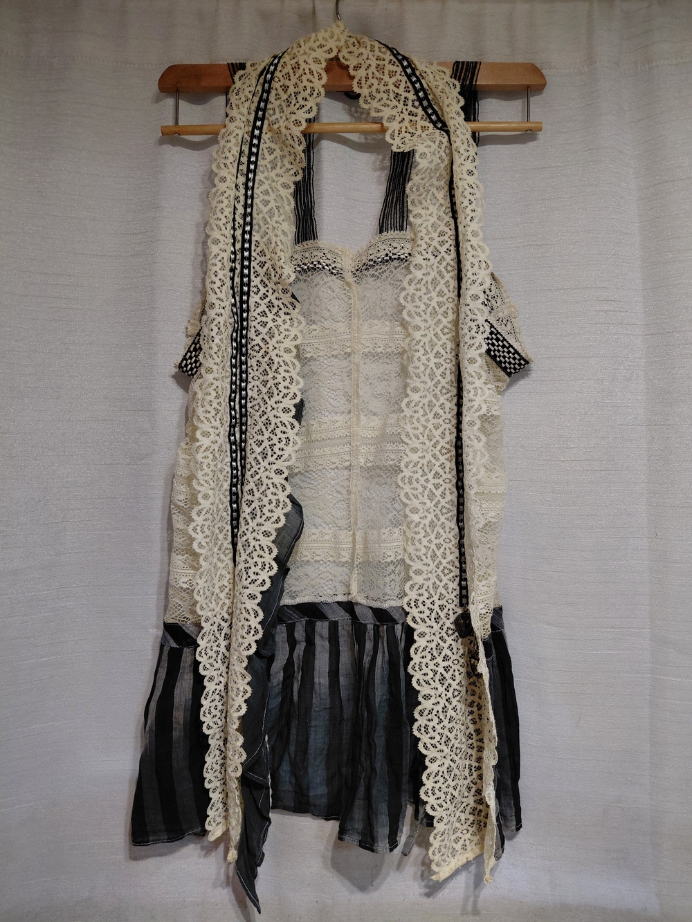 Rare Save the Queen 90s Lace Mesh With Charms Top Size L